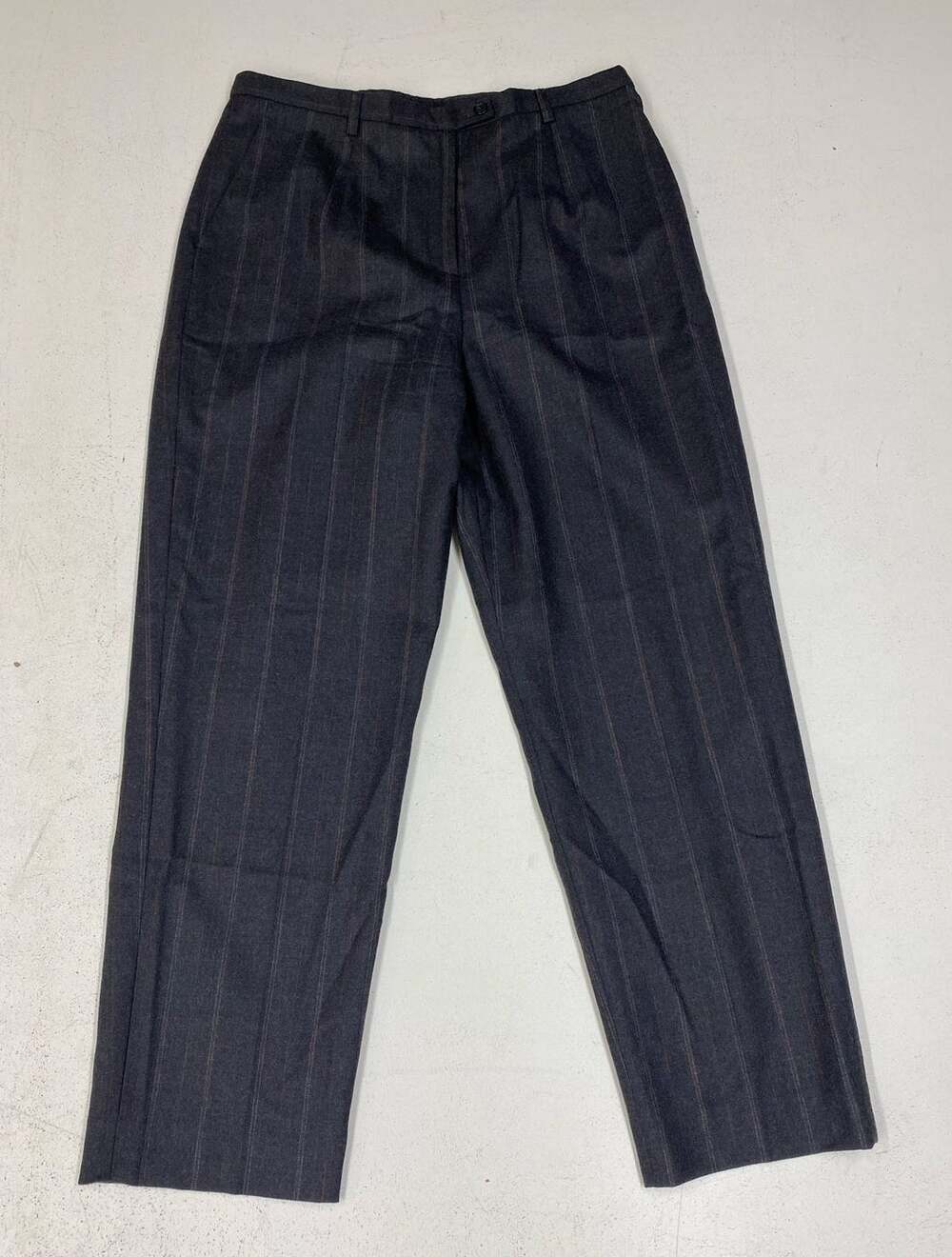 VTG 90s Women Pendleton pleated lined pin-stripe virgin wool dress pants 16